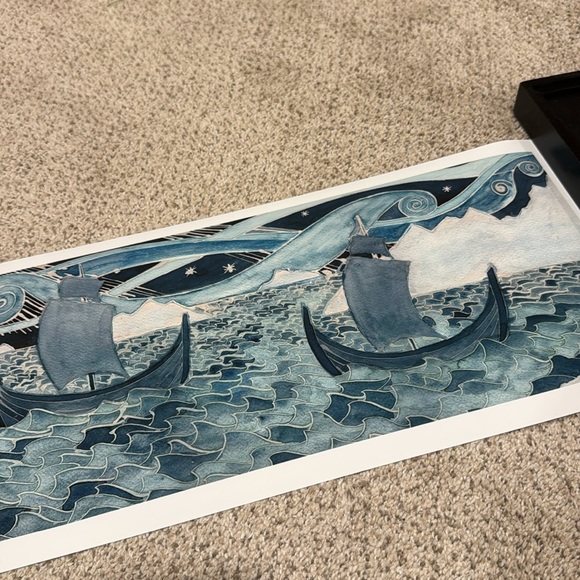 Norwegian Viking boat print